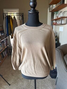 Banana Republic Scoop Neck Sweater in Camel Tan